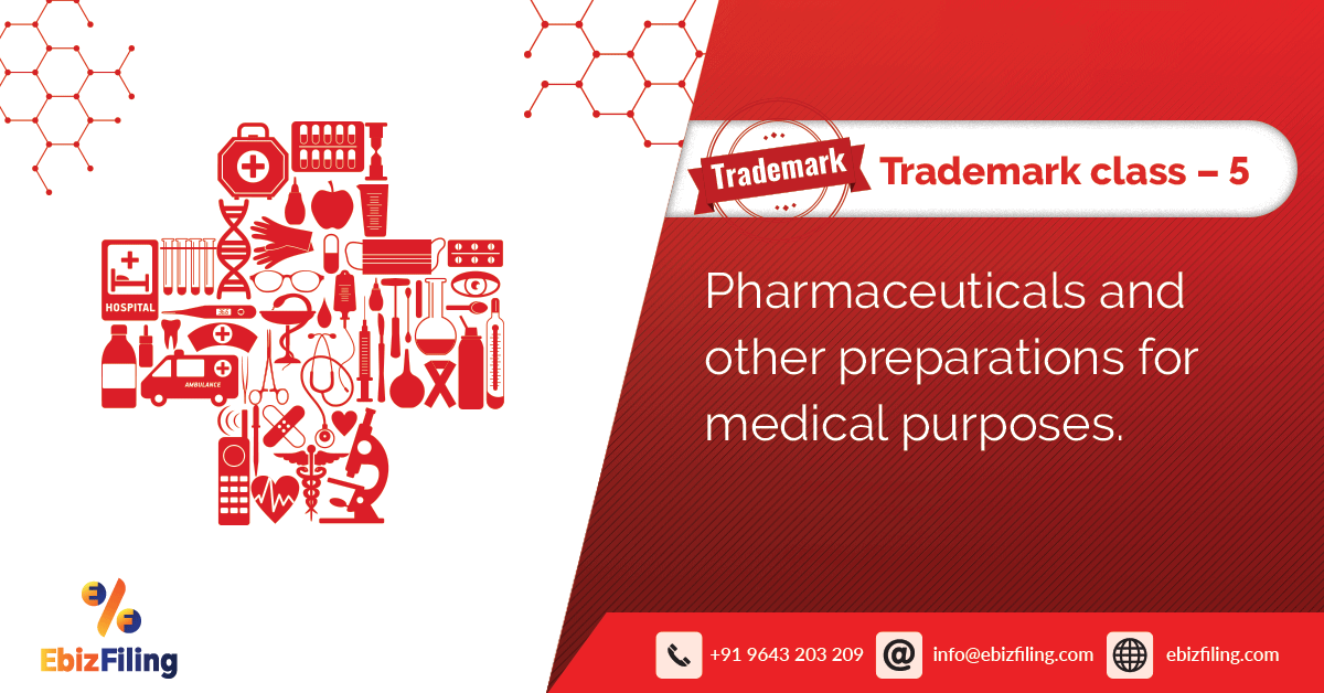 Trademark Class 5 Pharmaceuticals, and for other medical purposes.