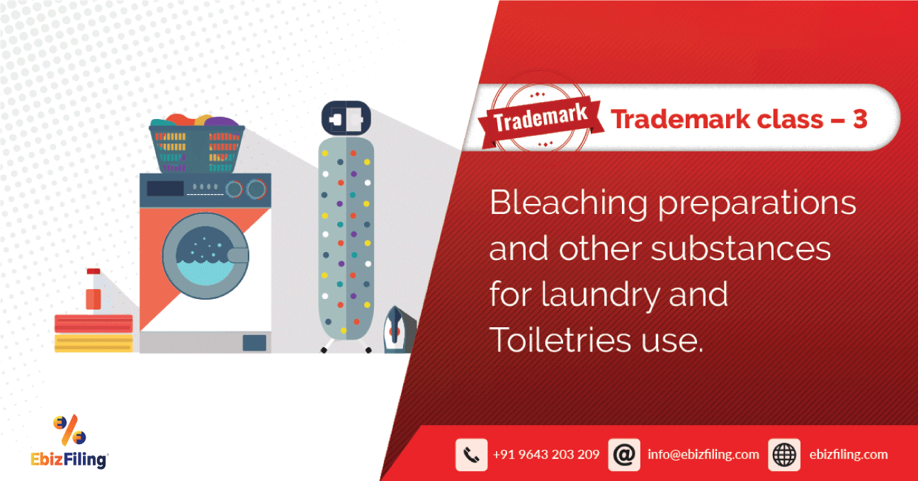 Trademark Class 3 Bleaching preparations and other substances for