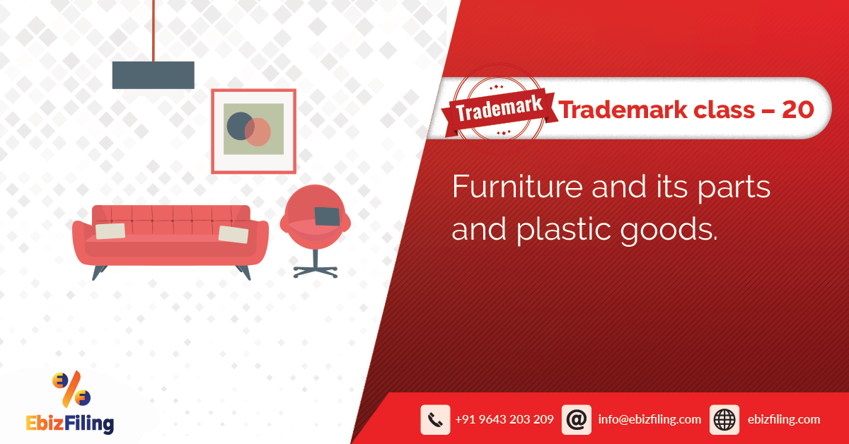 Trademark Class 20 Furniture and its Parts and Plastic Goods