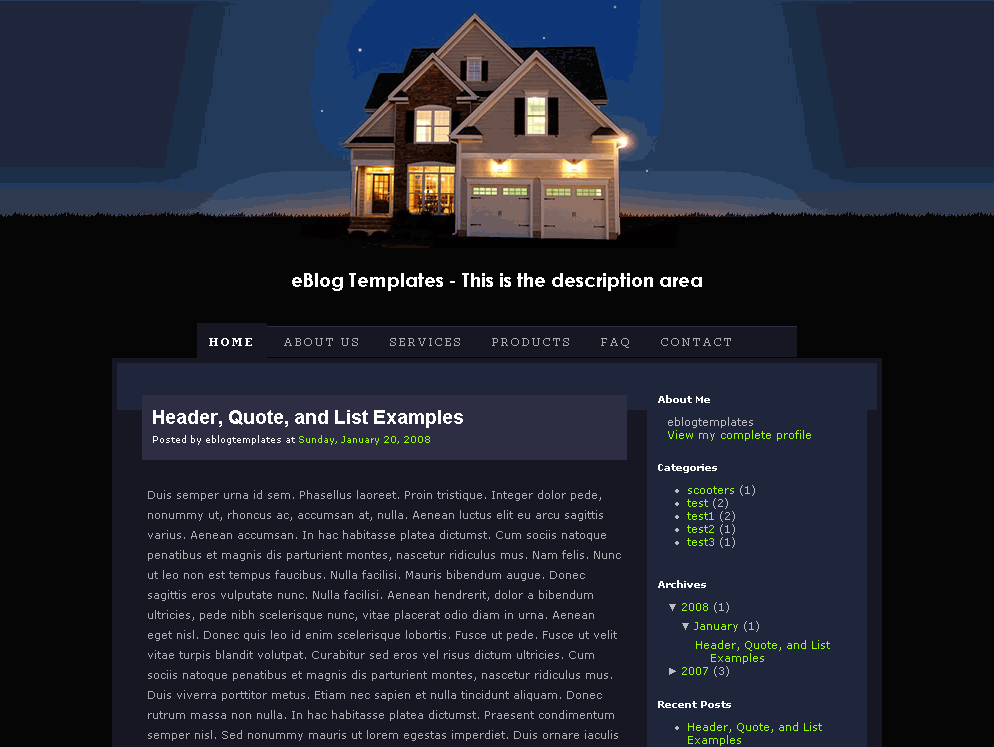 House, Home, or Real Estate Blogger Template eBlog Templates