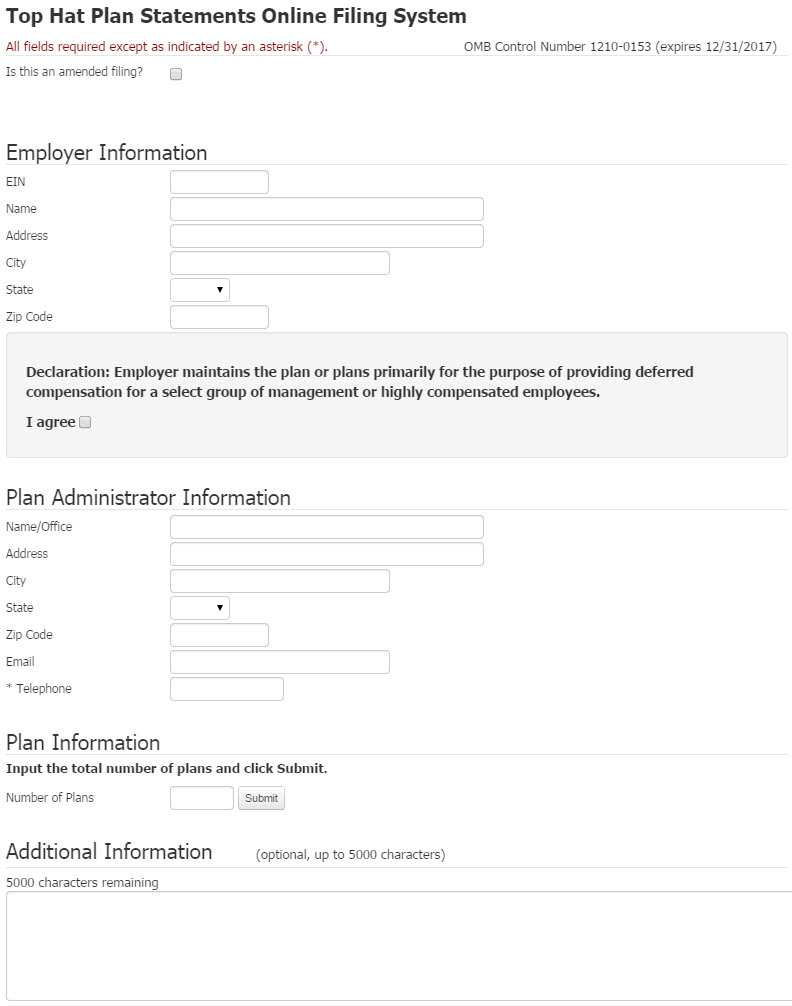EFiling Now Available for Top Hat Plan Statements Executive Benefits