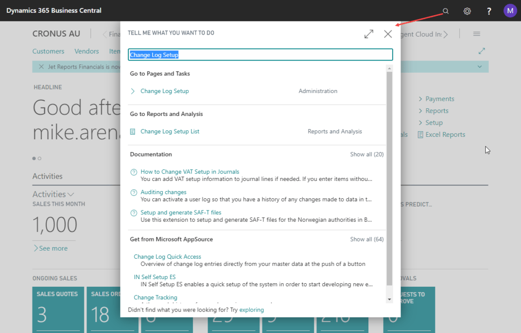 How to setup and review change logs in Dynamics 365 Business Central