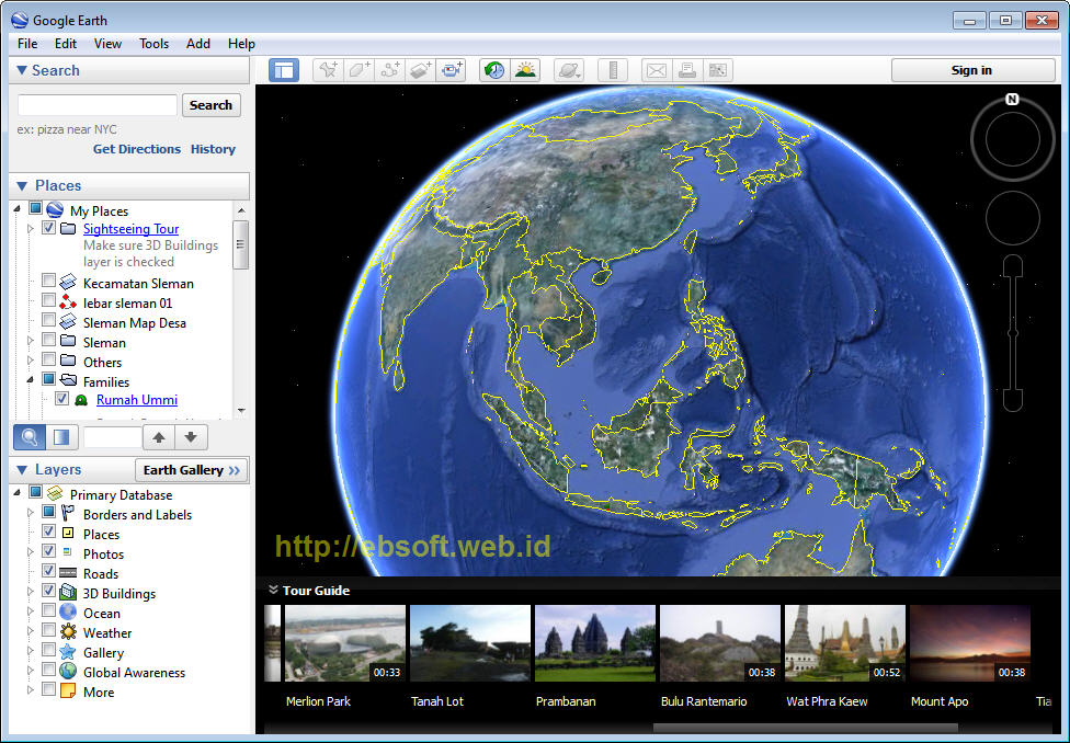 Google Earth 7 dengan Tour Guide dan 3D Imagenary ebsoft