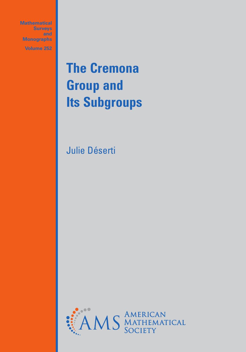 The Cremona Group and Its Subgroups
