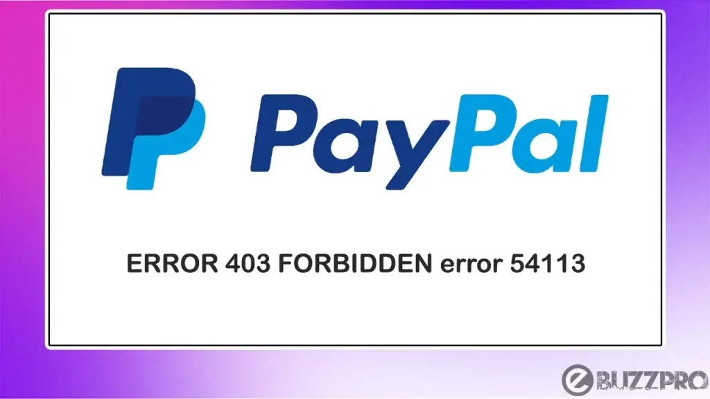 How to Fix 'PayPal Error 54113' Problem