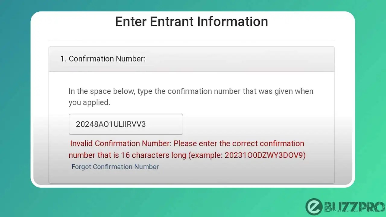 Fix 'DV Lottery Confirmation Number Not Working' Problem