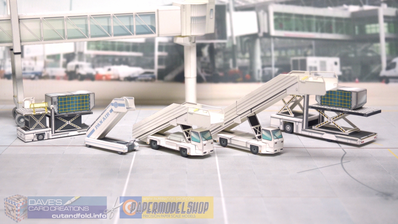 1/100 Aircraft Diorama Accessories Kit 4 Civil Airport Paper Model