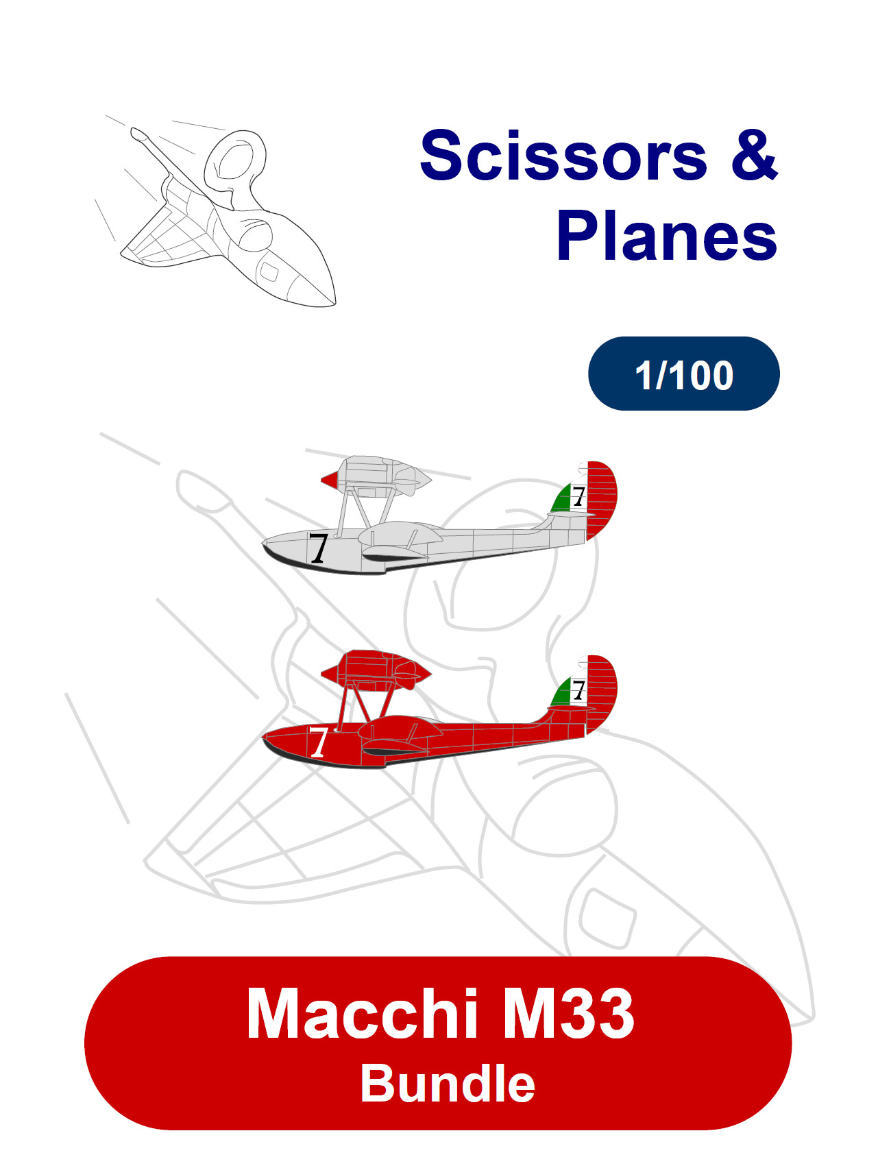 1/100 snp Macchi M.33 Bundle Paper Model - EcardModels