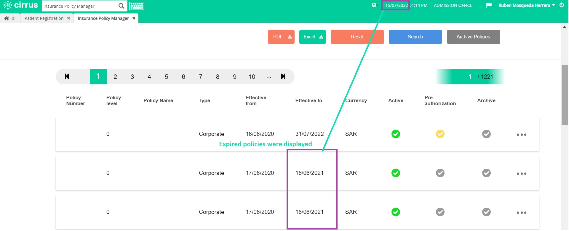 343 Apollo policies validation of expiration dates eCareSoft, Inc