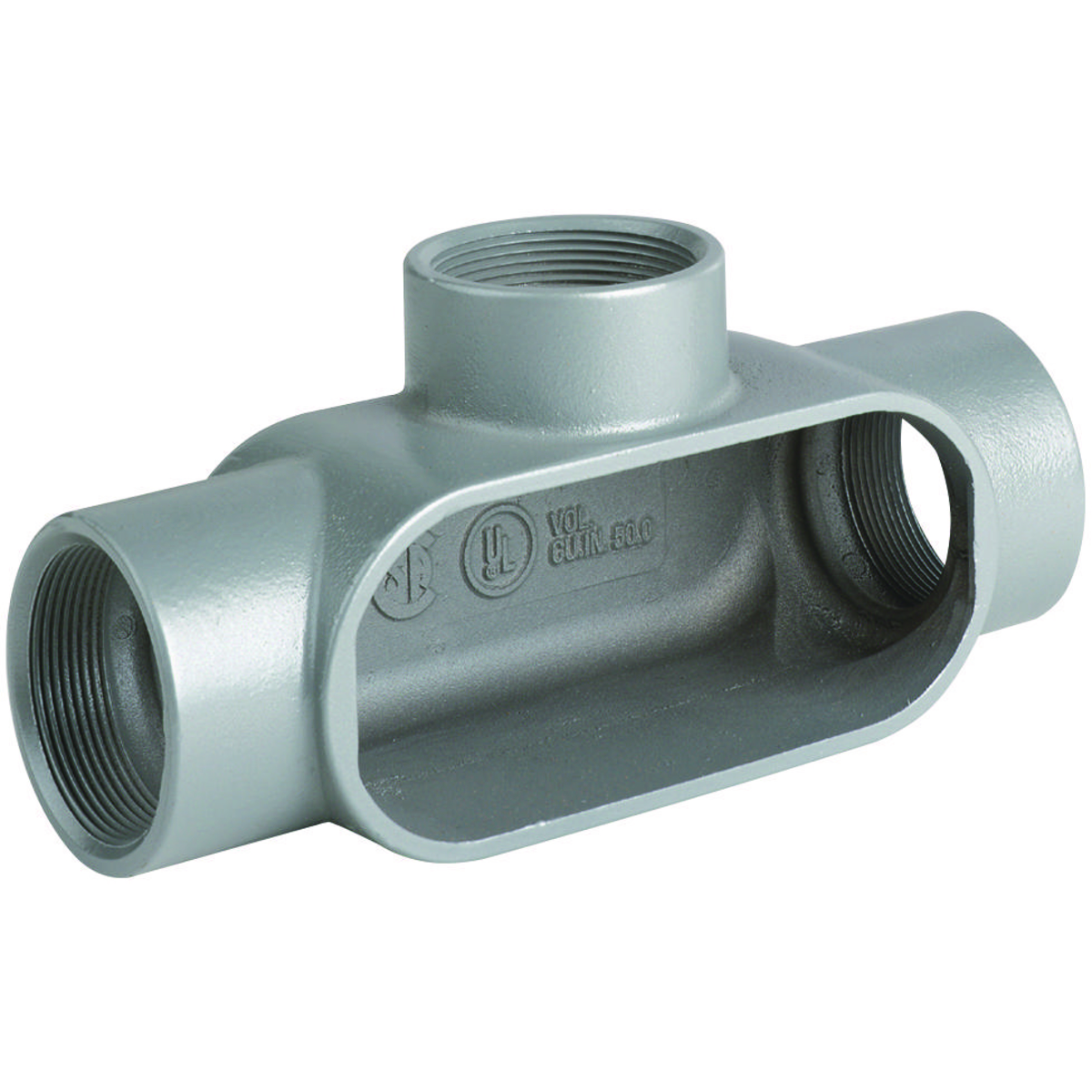 HUBBELL T57 DURALOY 7 Type T Conduit Body 7 NPT 1.5 in 87/16 in L x 3.