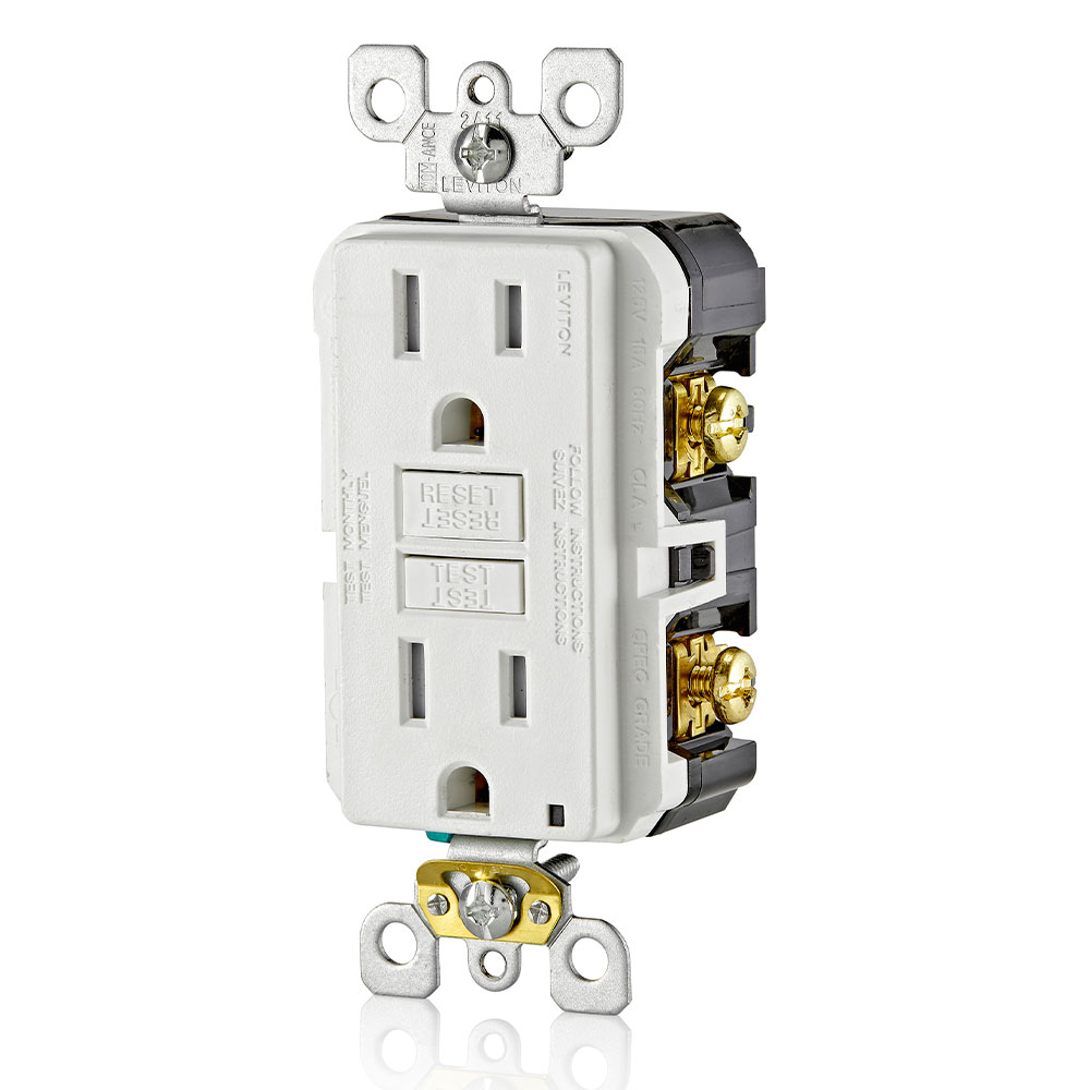 LEVITON GFTR1W TamperResistant, Surge Protection, 2Outlet, 1Unit