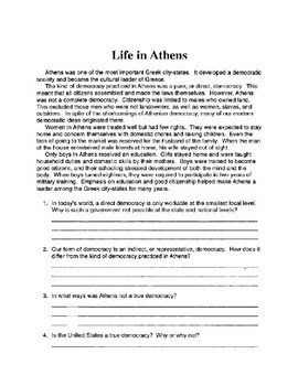 Athens and Sparta Worksheet by RangersFan | TPT