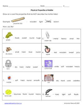 Properties of Matter Worksh... by Amanda Pierce's Elementary Resources