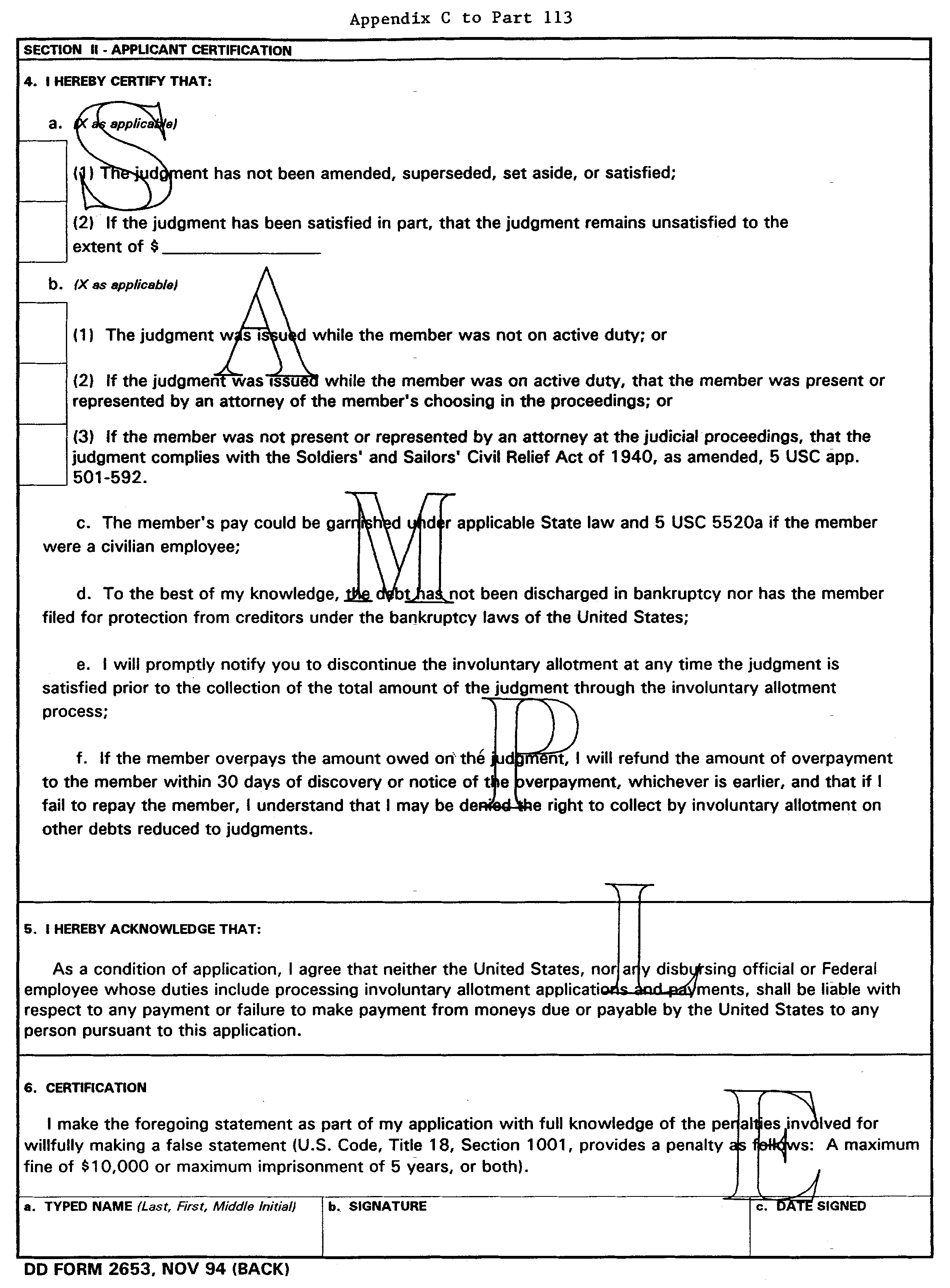 [32 CFR 113] Title 32 Part 113 Code of Federal Regulations