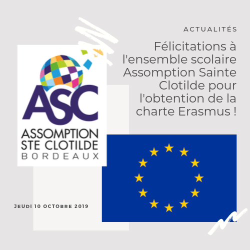 Une Charte ERASMUS pour l'Assomption Sainte Clotilde ! Enseignement