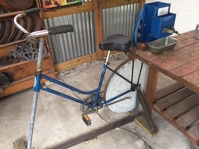 Bicyclepowered grain mill Appropriate Technology