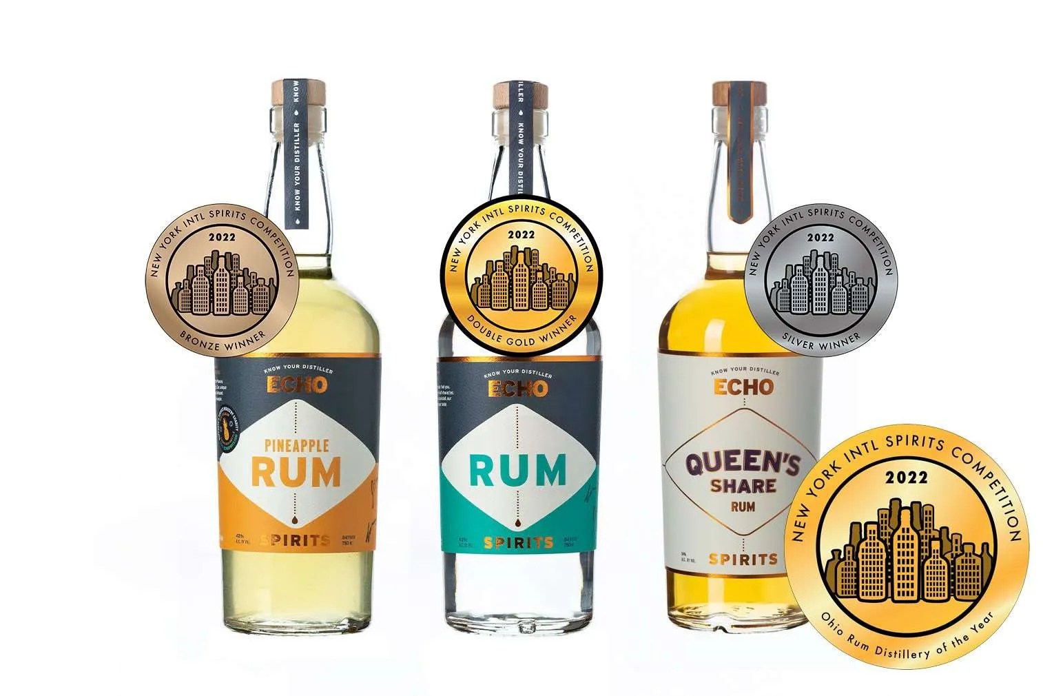 Echo Spirits Rum wins Double Gold Medal