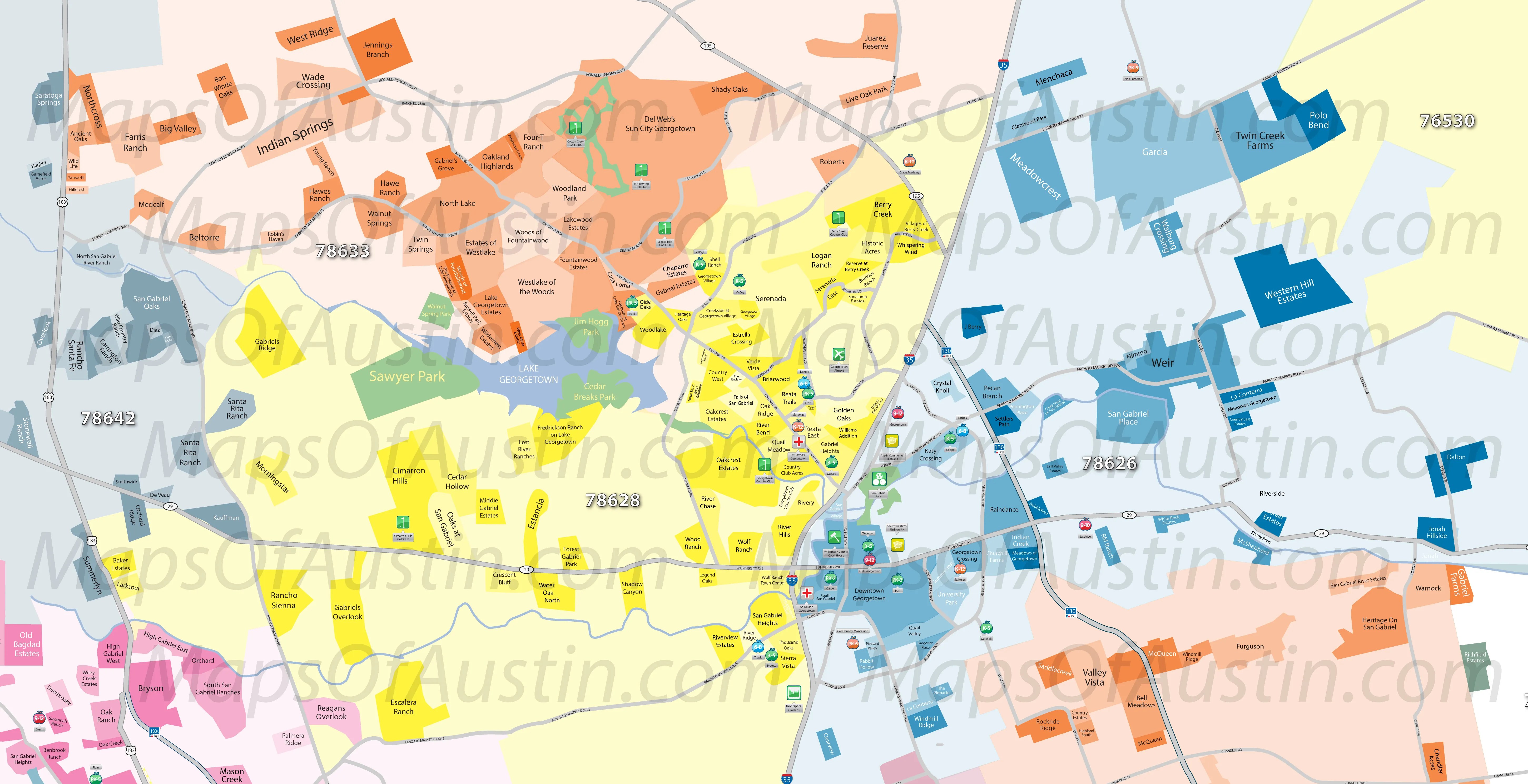 TX Neighborhood Map Maps of Austin