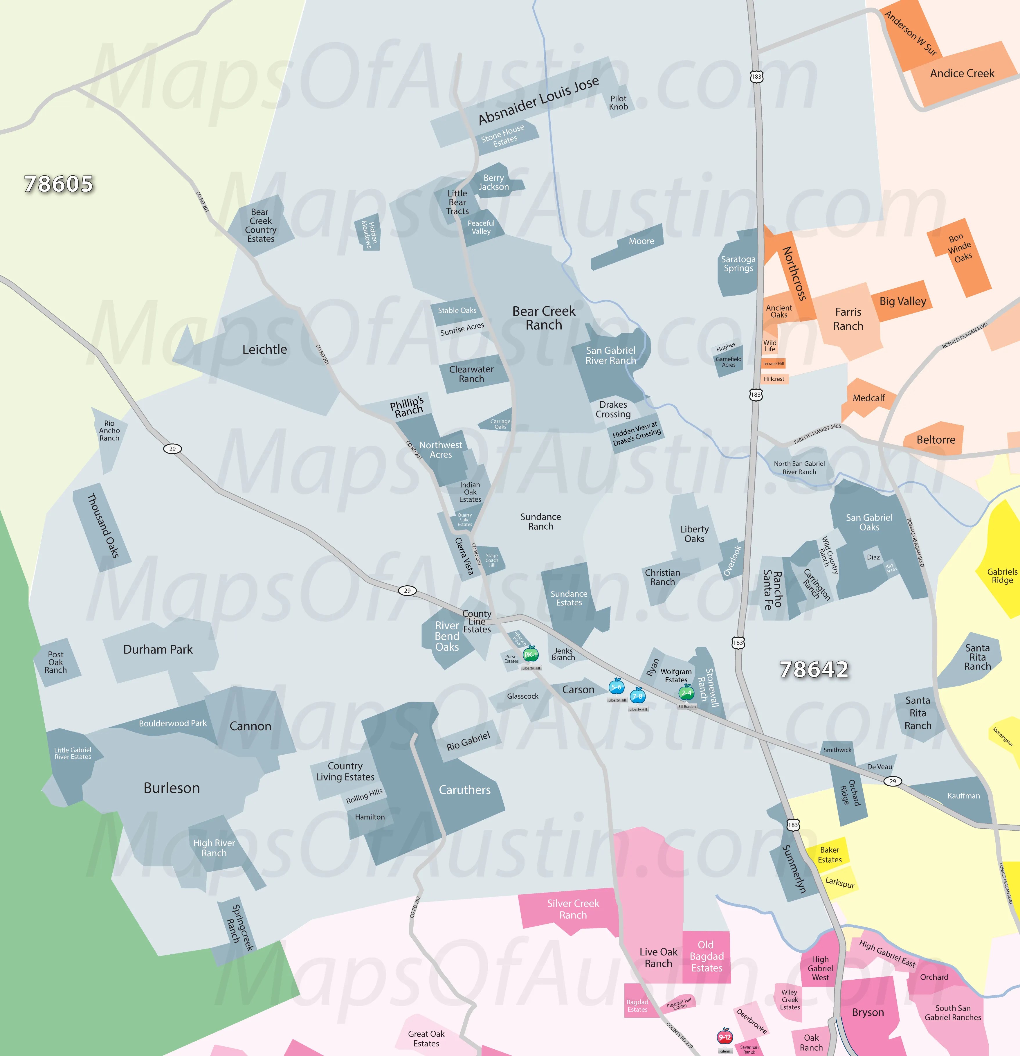 Liberty Hill, TX Liberty Hill, TX Neighborhood Map