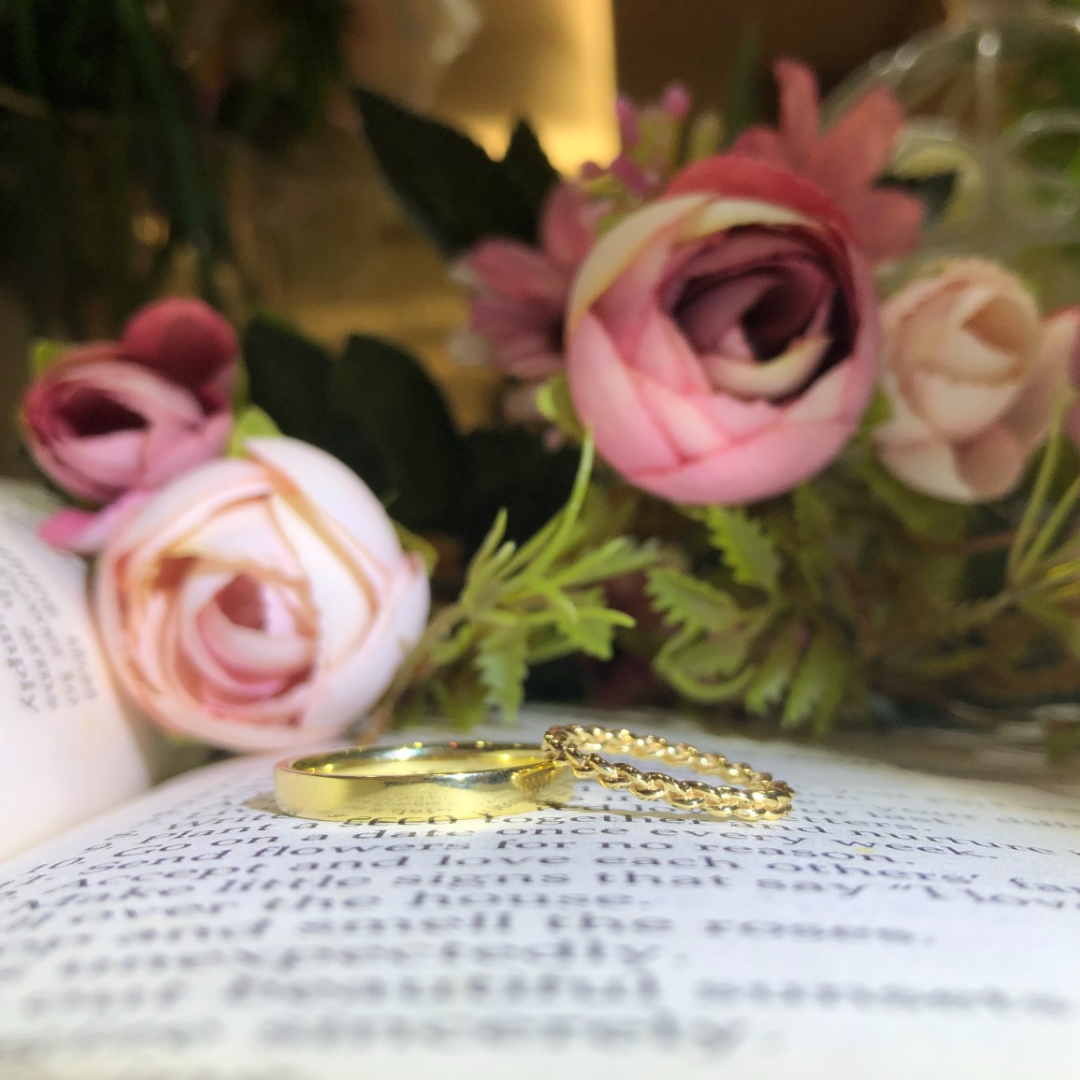 Wedding Bands in 18k Yellow Gold eClarity Diamonds and Gemstone