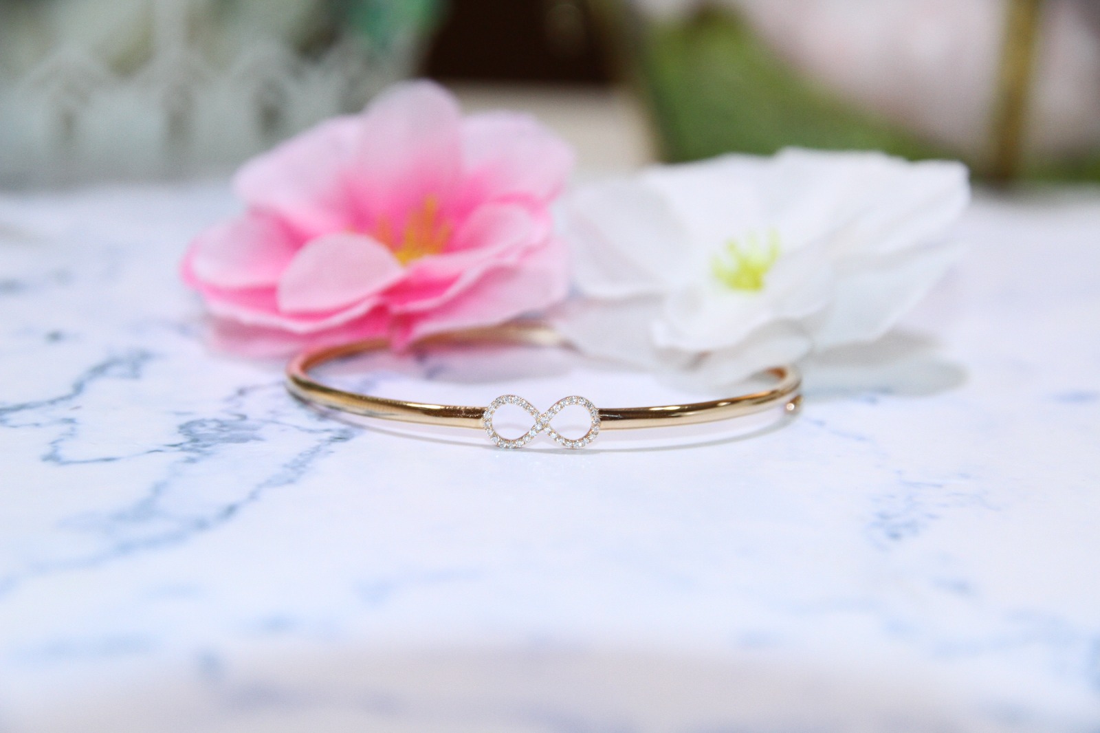 Diamond Bangle in 18k Rose Gold eClarity Diamonds and Gemstone