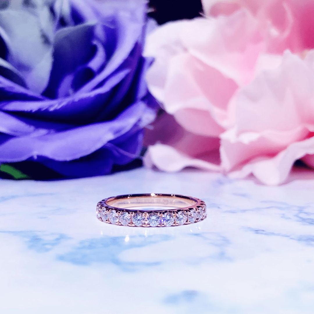 Eternity Diamond Ring in 18k Rose Gold eClarity Diamonds and