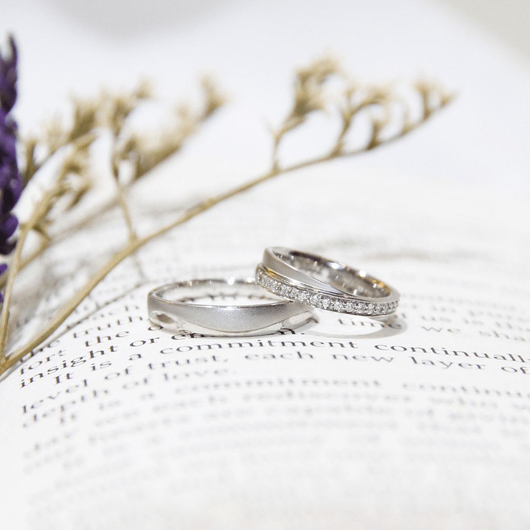 Wedding Bands with Diamonds in 18k White Gold eClarity Diamonds and