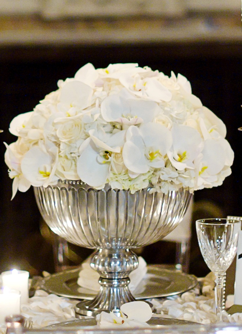 Silver Bowl with Pedestal Eclat Decor