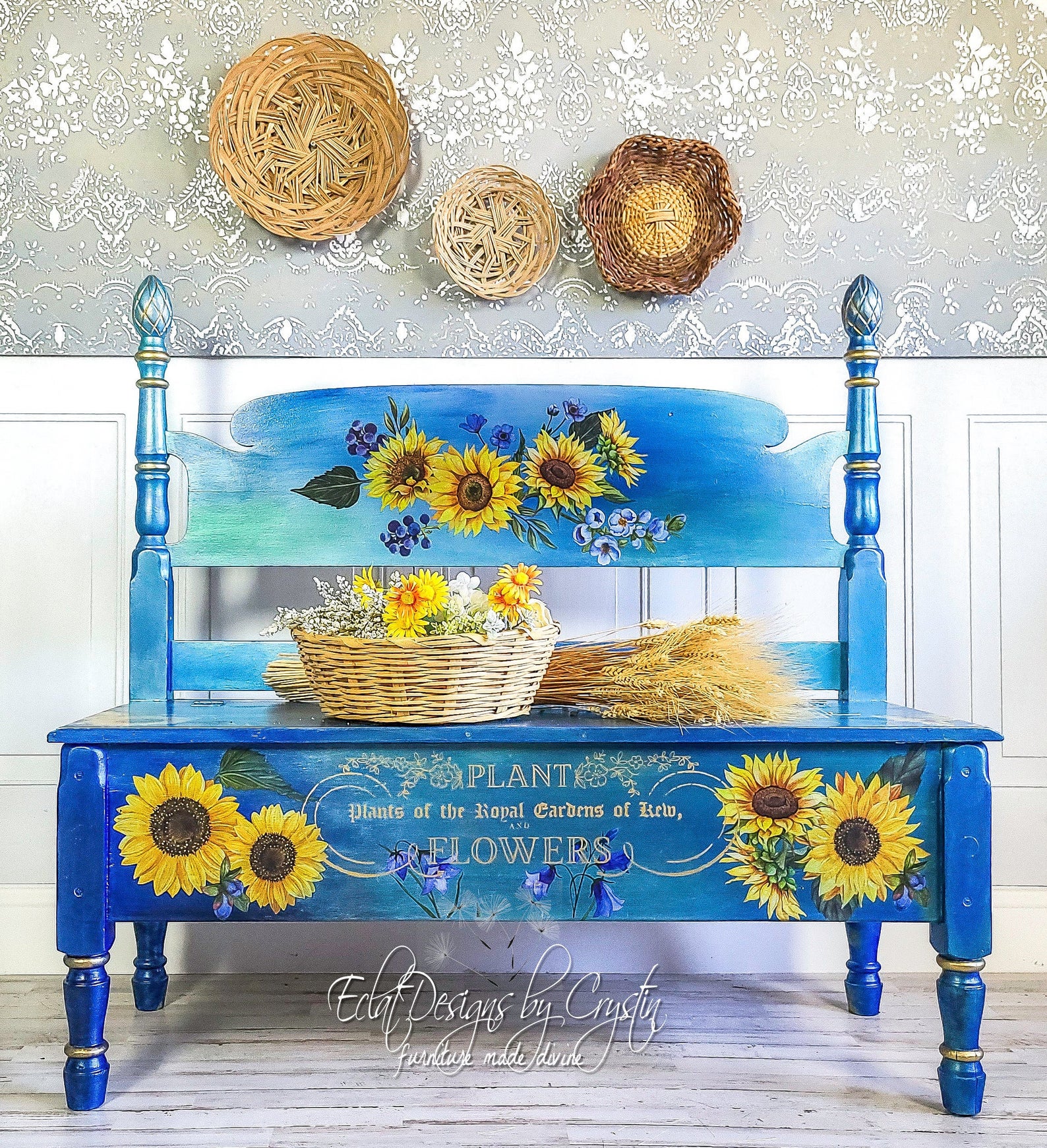 Sunflower Fields Bench Eclat Designs by Crystin
