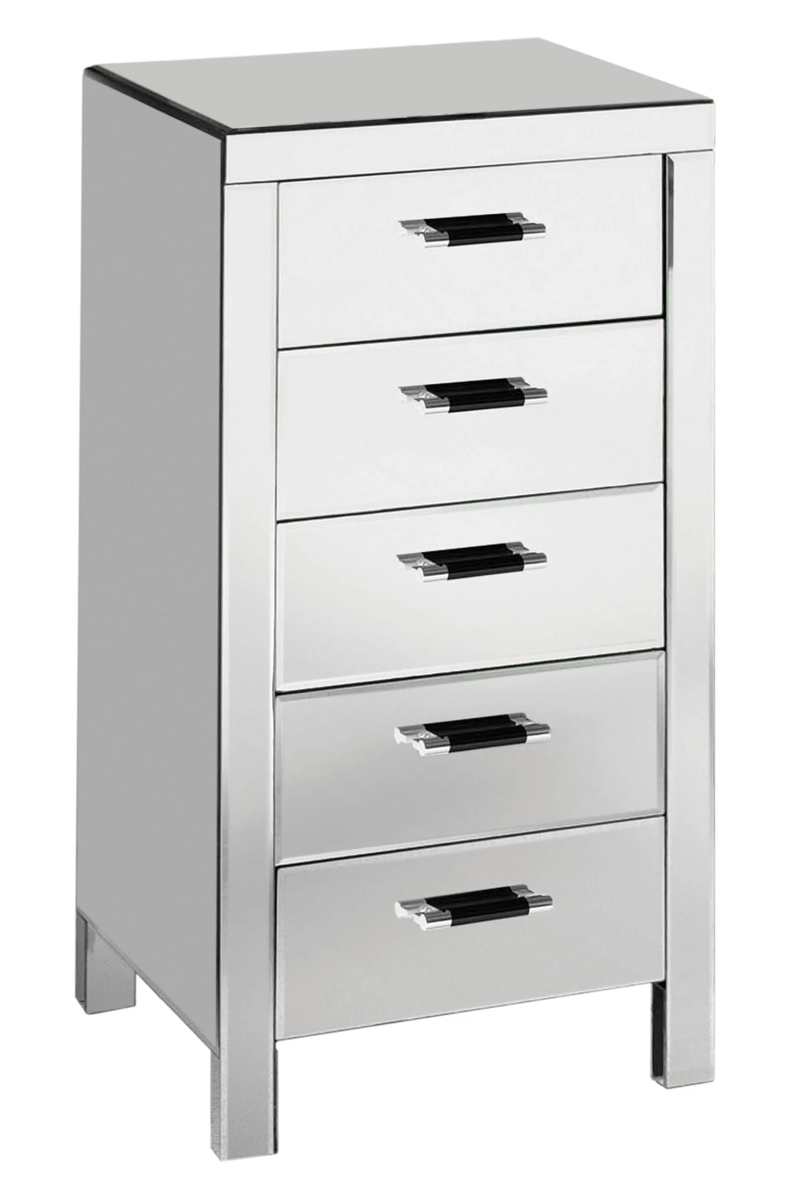 5 Drawers Mirrored Drawer Chest Chest of Drawers & Dressers