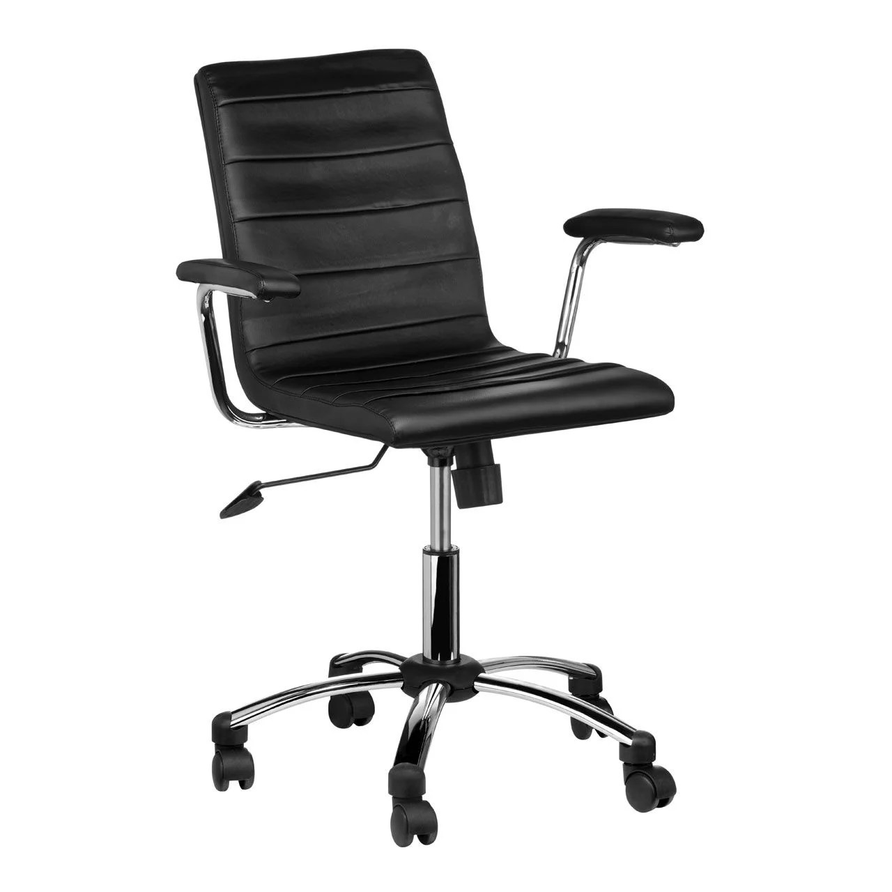 Black Leather Effect Home Office Chair With Arms HOME OFFICE, Office Chairs Eclectic Niche