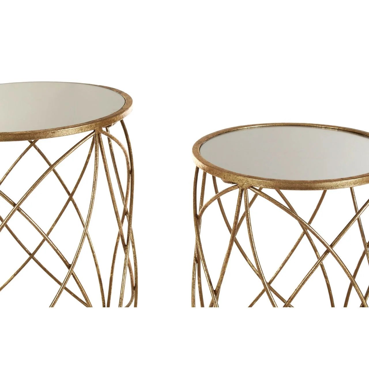 Arcana Distressed Gold Metal Side Tables LIVING ROOM, Side Tables