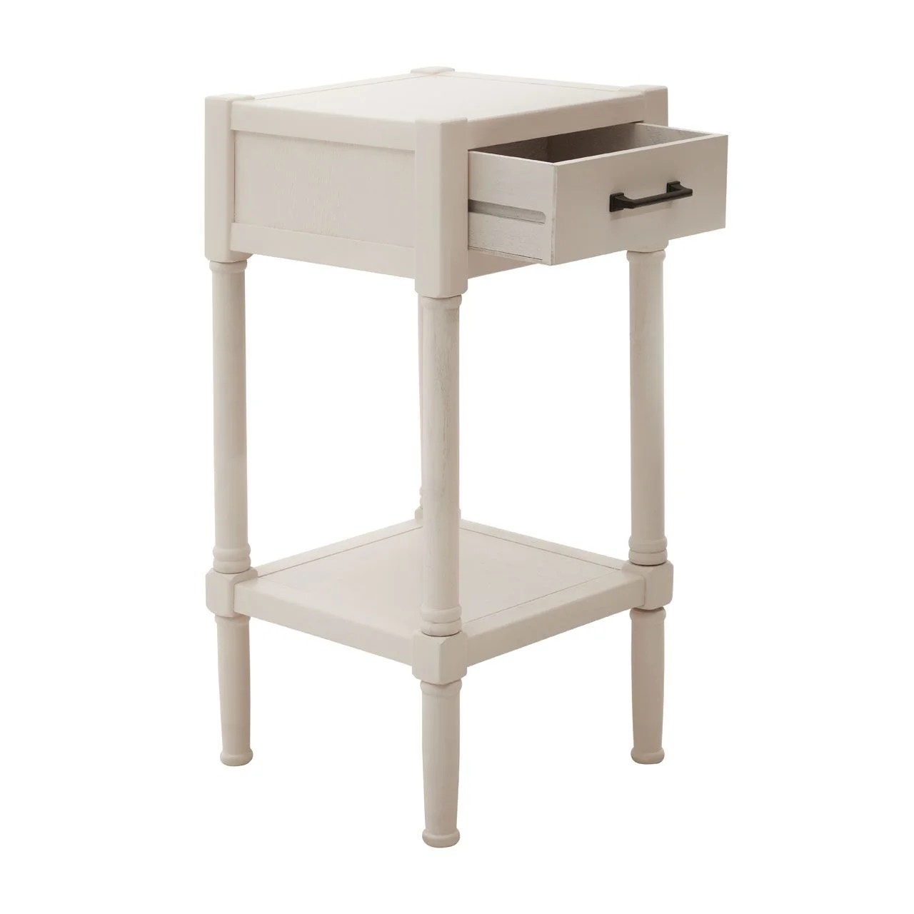 Heritage Pearl White Finish Accent Table