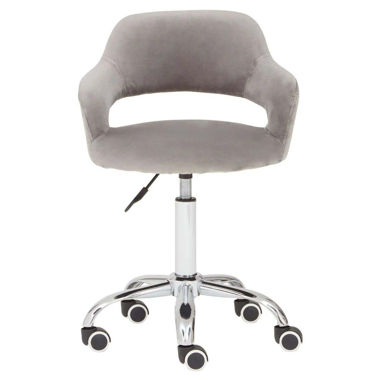 Grey Velvet Home Office Chair With Curved Back HOME OFFICE, Office