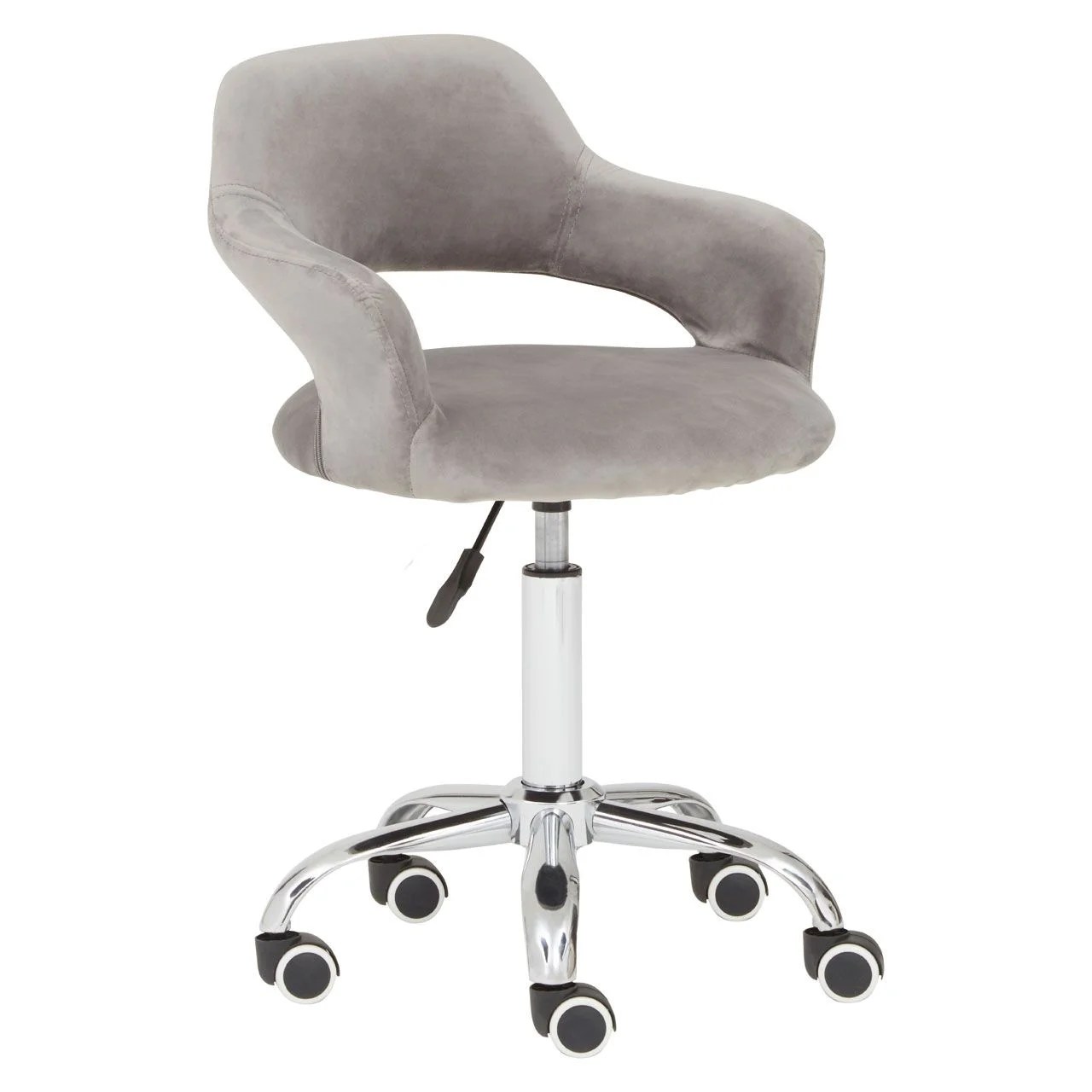 Grey Velvet Home Office Chair With Curved Back HOME OFFICE, Office