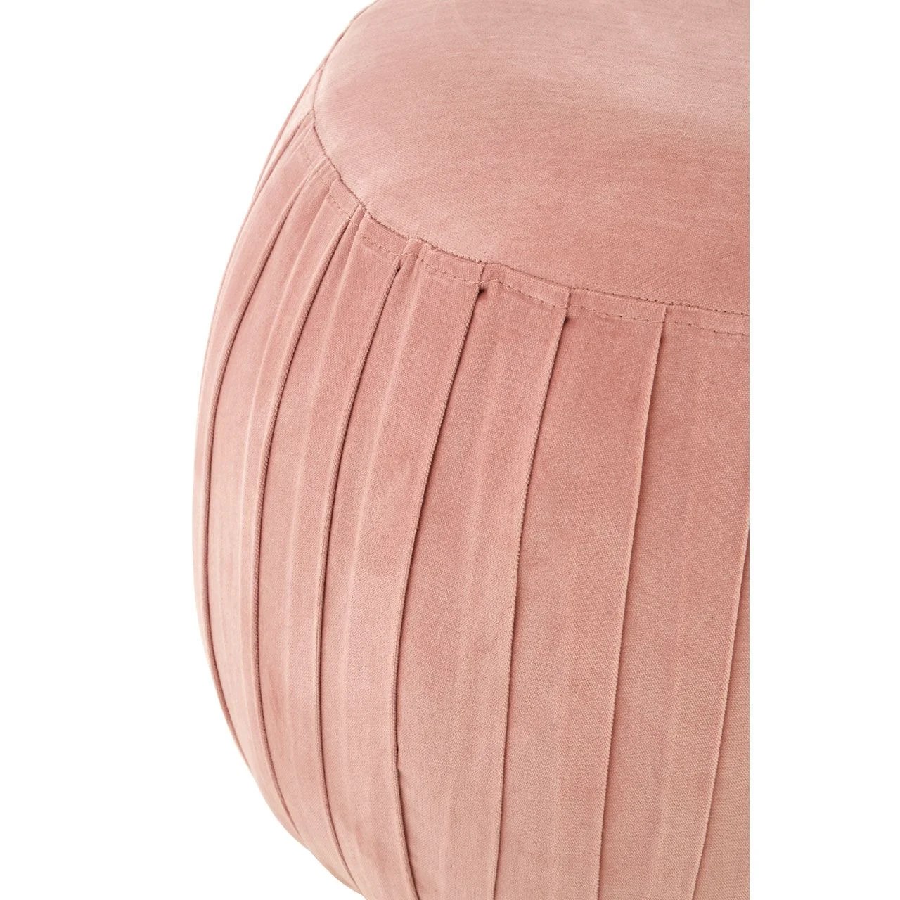 Louxor Pink Velvet Round Footstool Benches, Stools, Foot stools