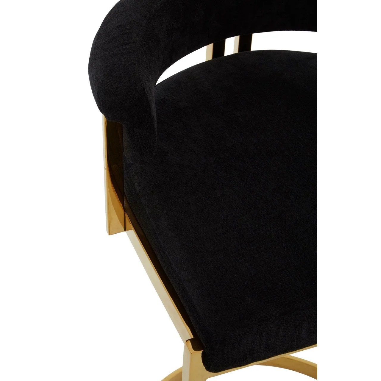 Piermount Black Velvet & Gold Bar Stool DINING ROOM, Benches, Bar