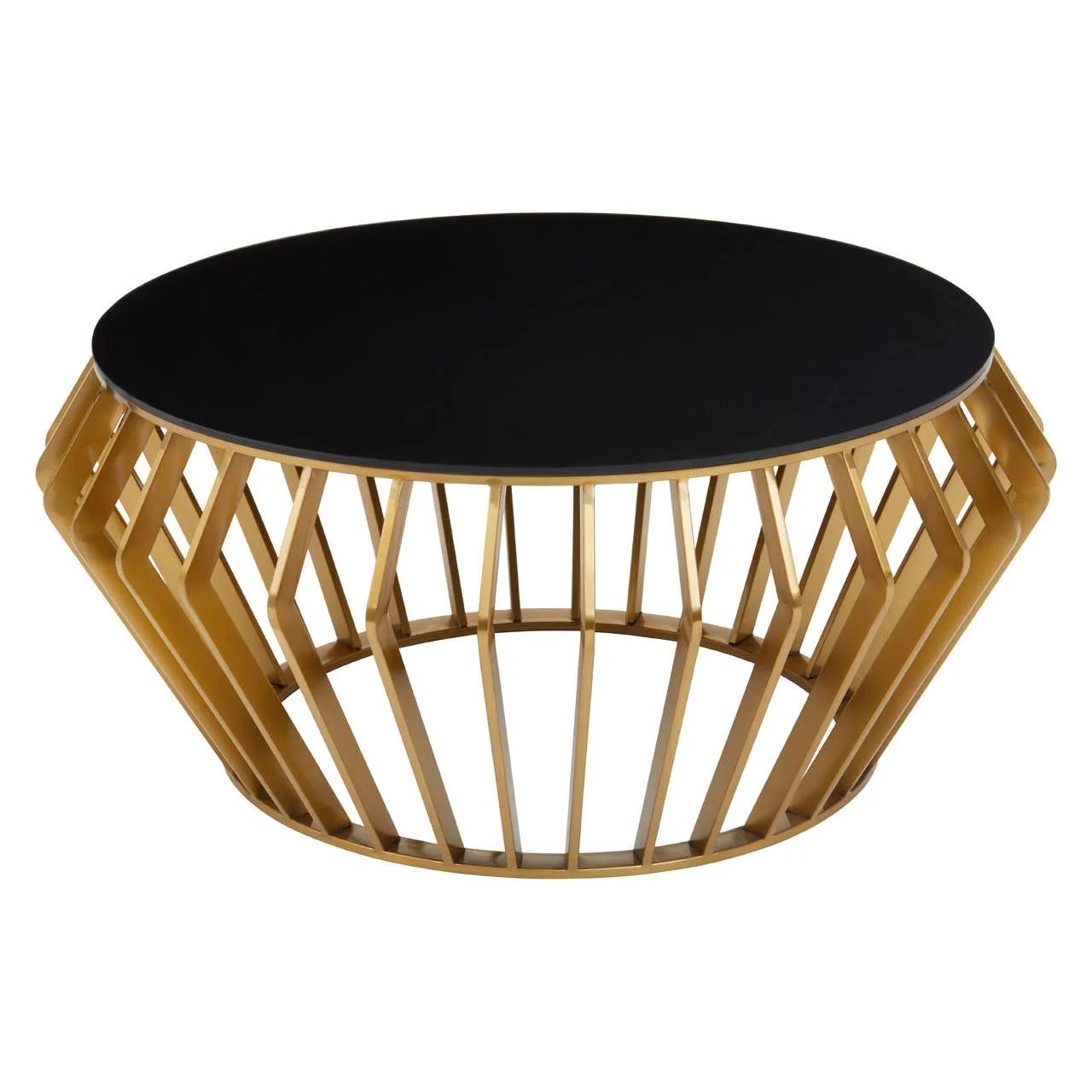 Ackley Black And Gold Round Coffee Table. Coffee Tables, LIVING ROOM