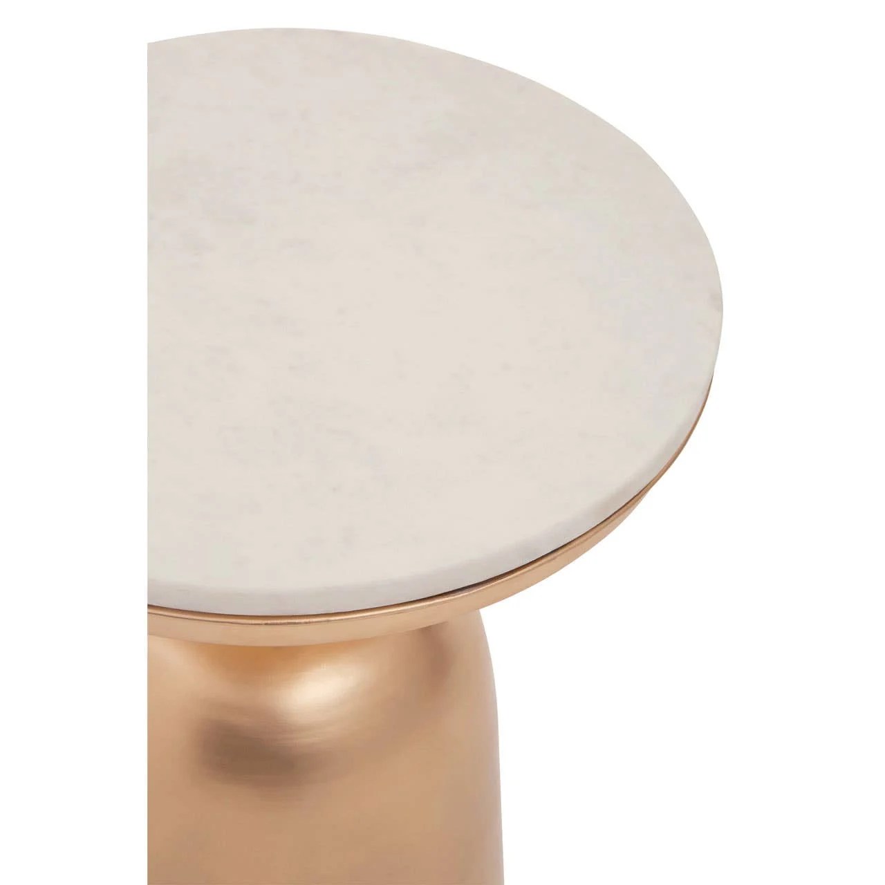 Amira White Marble Top Gold Base Side Table