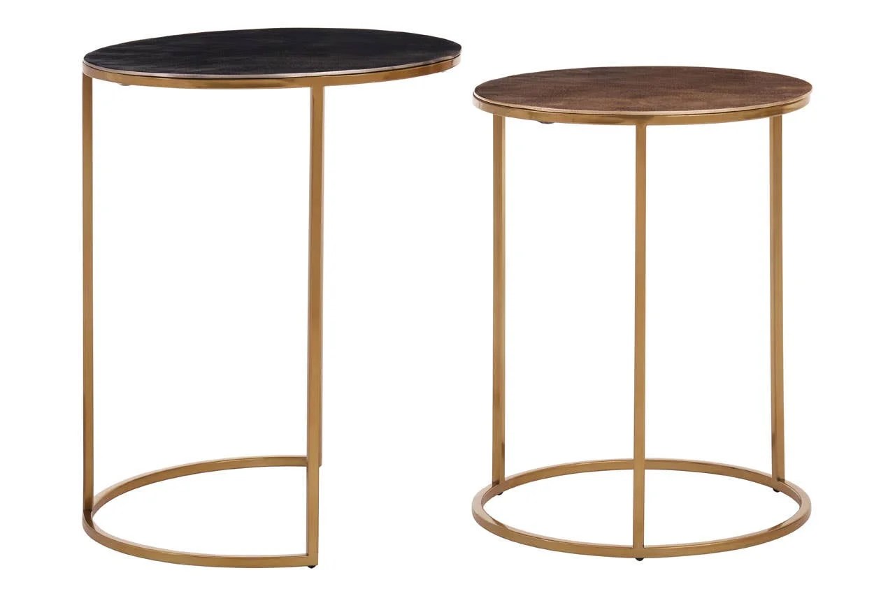 Amira Nest Of Two Gold Tables Eclectic Niche Exquisite Furniture