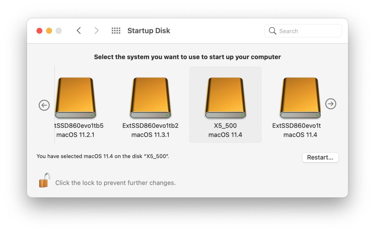 Booting an M1 Mac external disks and local boot policy in macOS 11.4