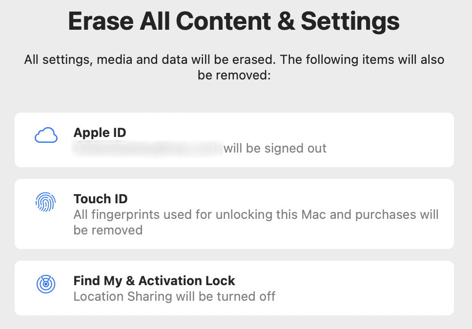 Erase All Contents and Settings prepare your Mac for disposal and more