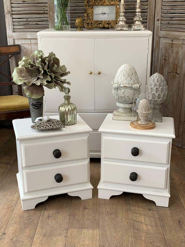 Shabby chic pair of bedside tables ECLECTIVO London Furniture with soul