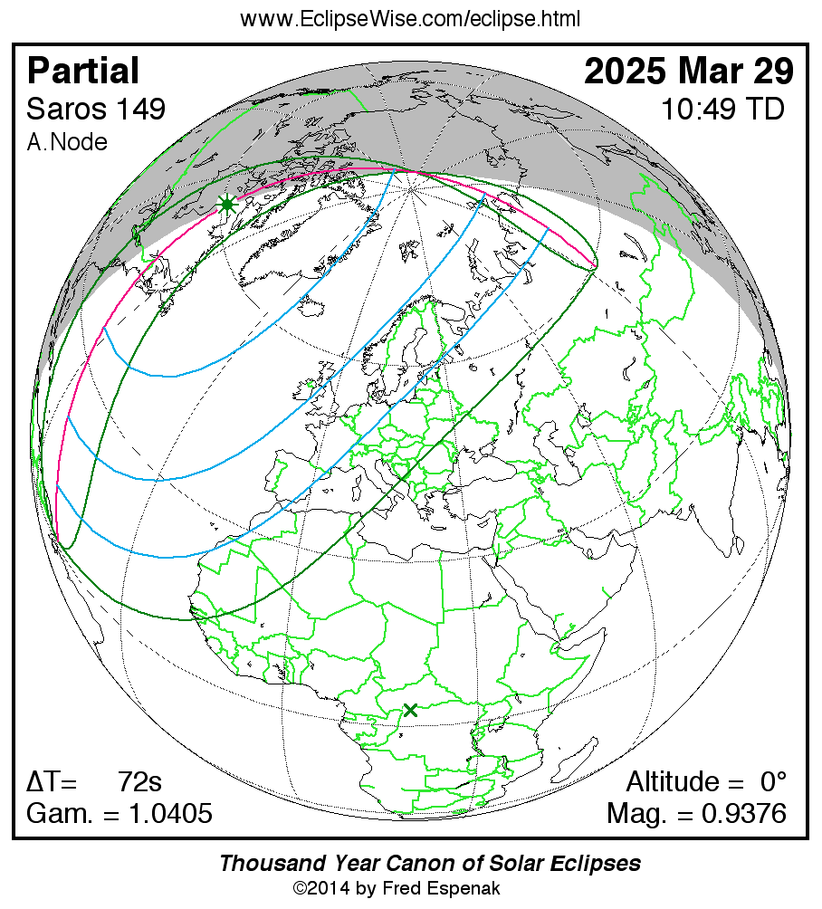 EclipseWise Partial Solar Eclipse of 2025 Mar 29