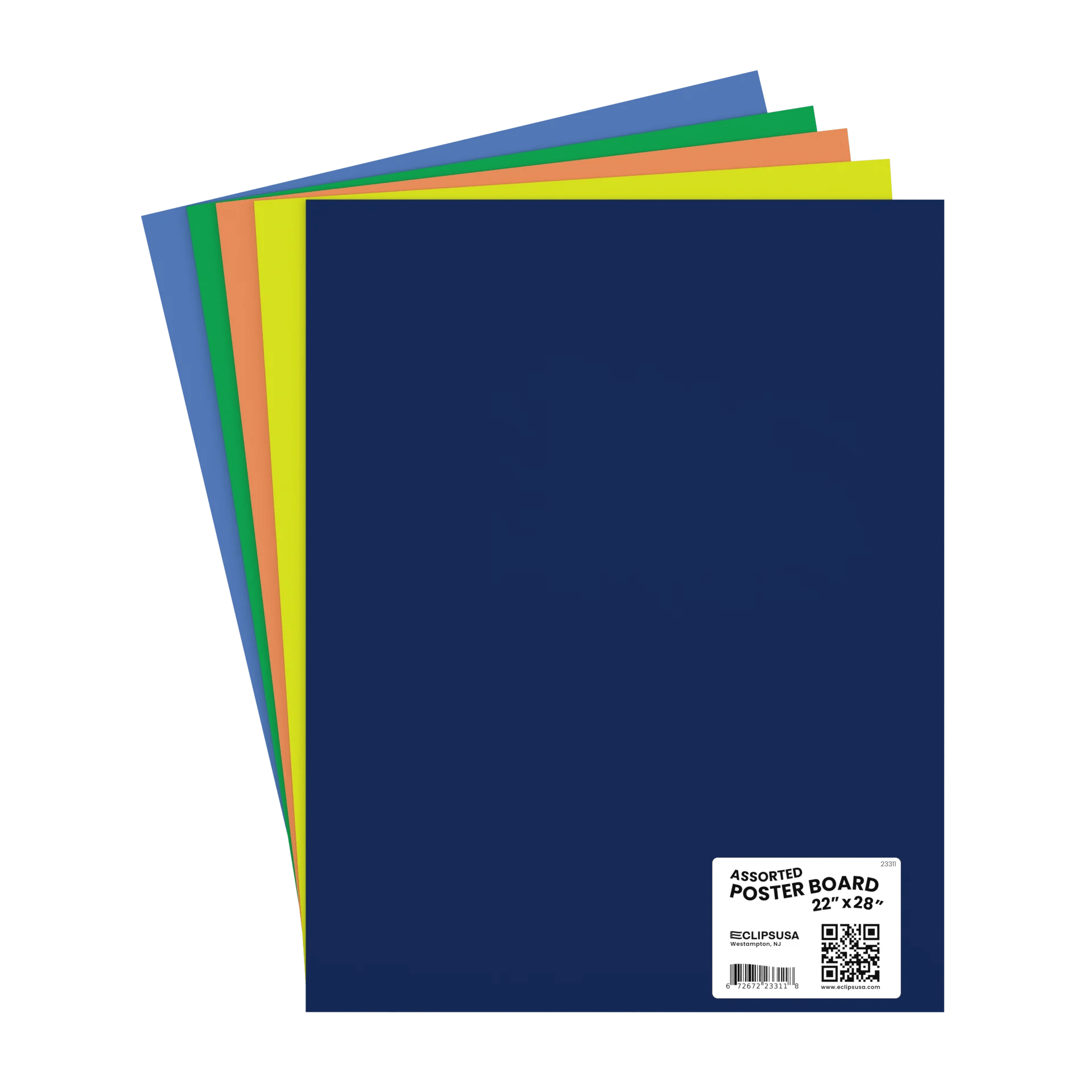 Assorted Color Poster Boards 22 x 28, Case of 100 Boards EClips USA