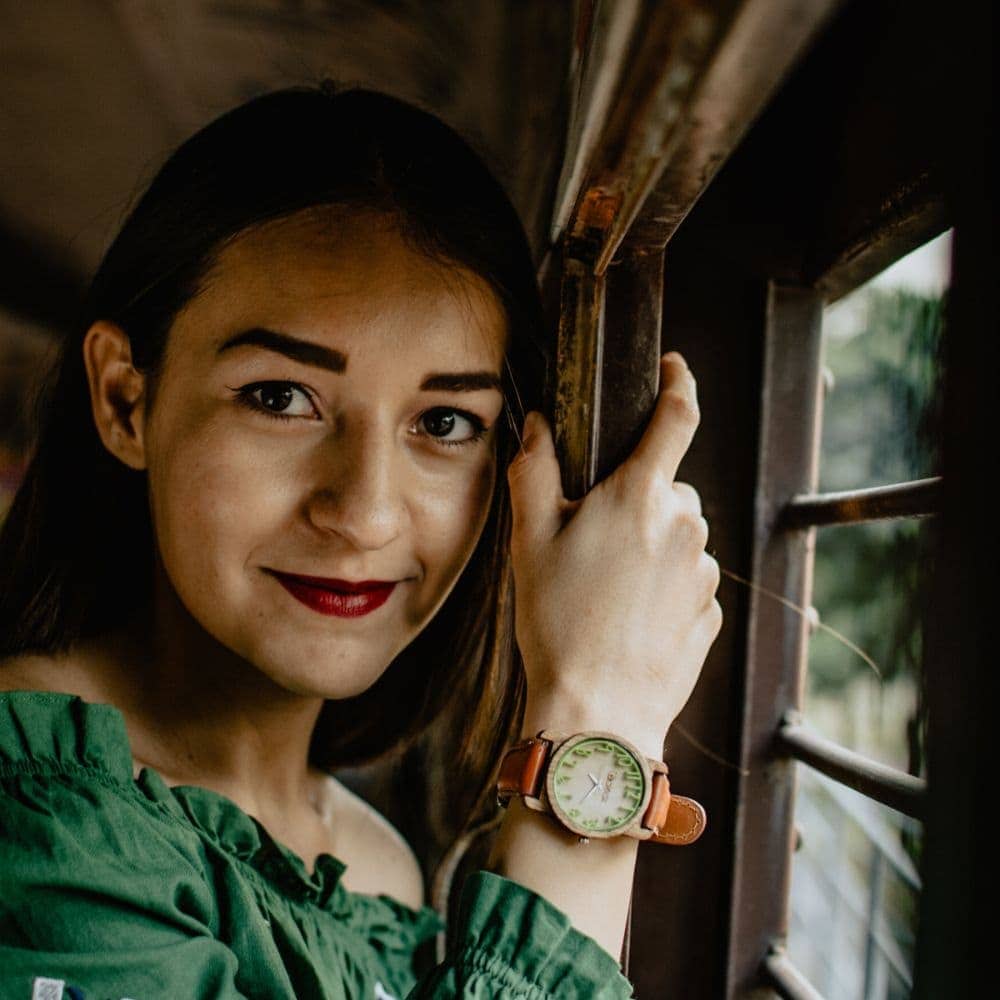 SPRING GREEN 35mm Eclock Relojes de Madera