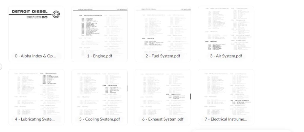 DETROIT 1995 SER 60 PARTS - SERVICE MANUAL - ECM TRUCKS