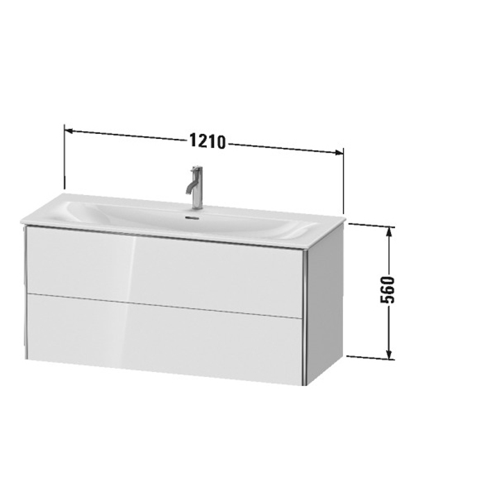 Duravit XSquare База подвесная 1210x478x560мм с раковиной