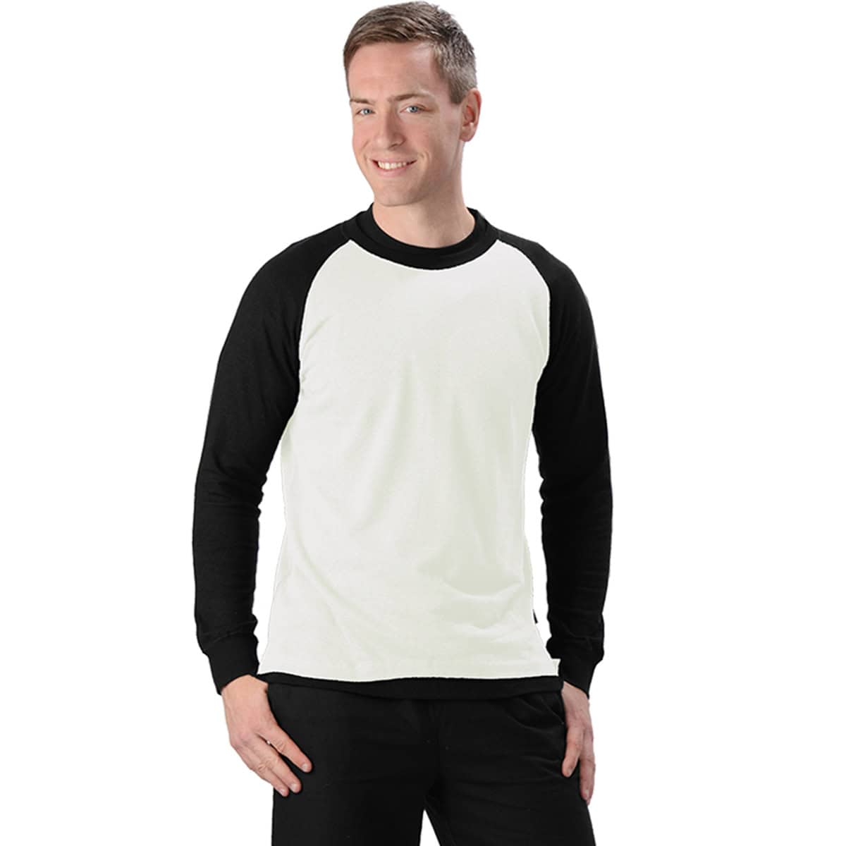Men's Hemp Long Sleeve Baseball Top Effort's EcoEssentials