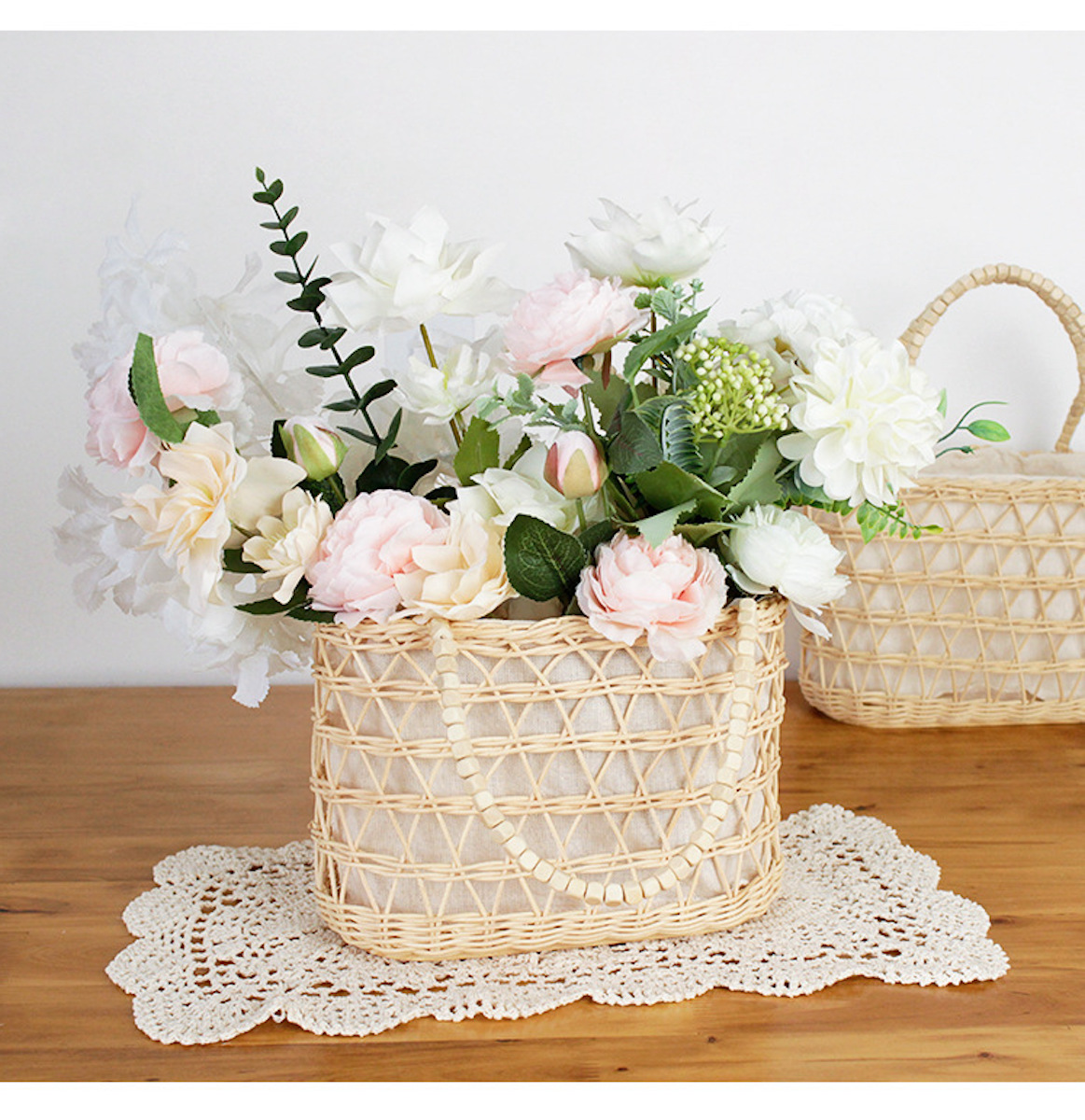 Cream Rattan Basket handbag EcoBargains